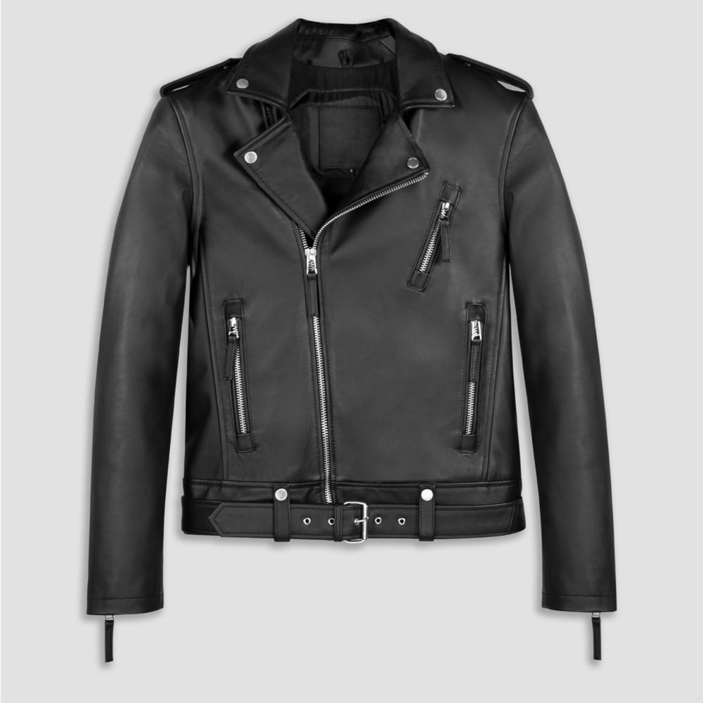 Heavy Sheepskin Biker Leather Jacket